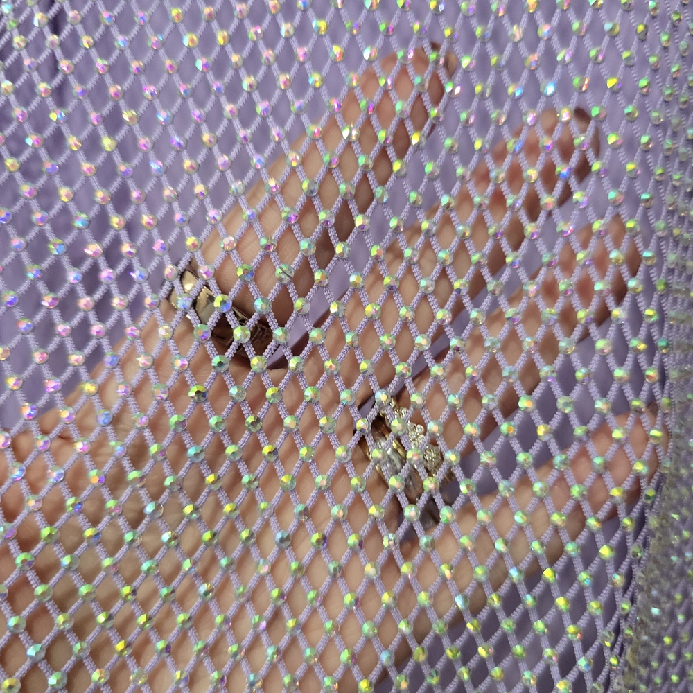 Lilac Mesh Short Sleeve Top - Picture 3 of 7